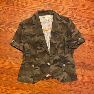 Michael Kors Camo Short Sleeve Blazer